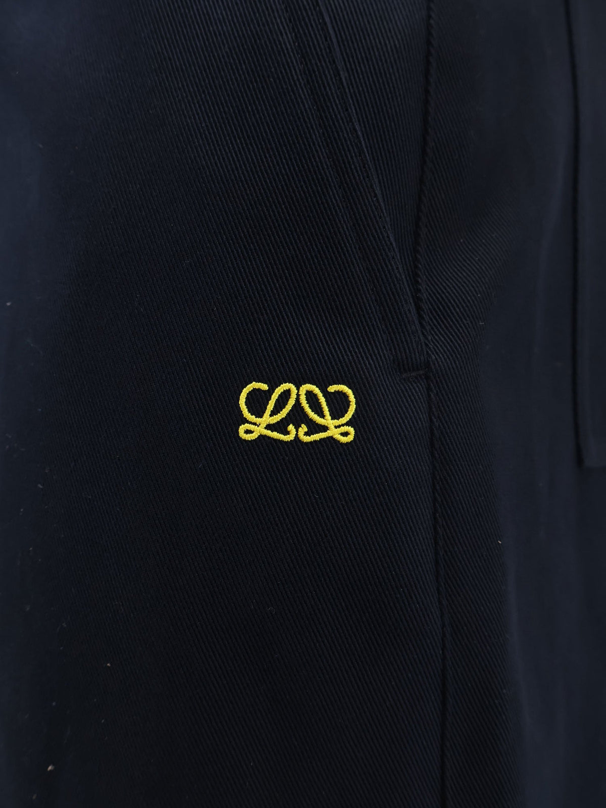 Loewe Denim trousers with contrasting embroidered logo - Dark Navy
