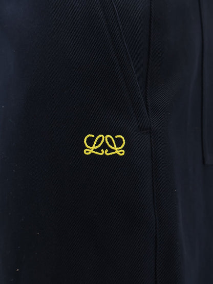 Loewe Denim trousers with contrasting embroidered logo - Dark Navy