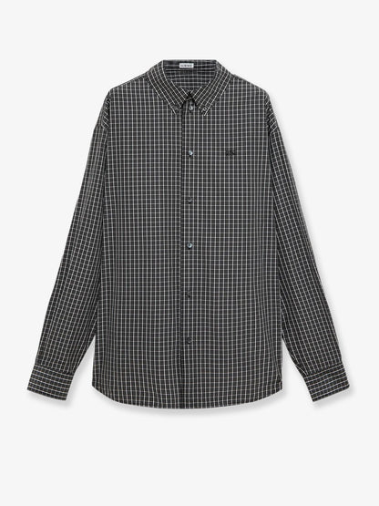 Loewe Technical cotton shirt with all-over check pattern - Black/White