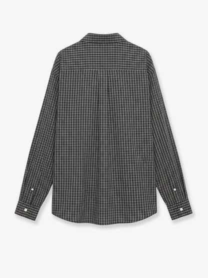 Loewe Technical cotton shirt with all-over check pattern - Black/White