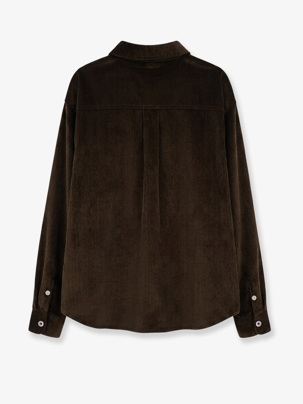 Loewe Corduroy shirt with leather pocket - Brown