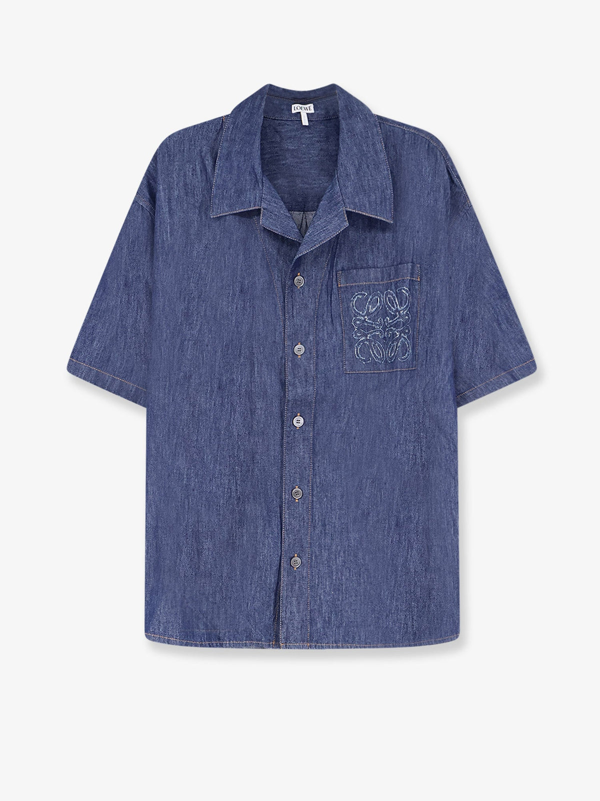 Loewe Blue denim shirt with embroidered Anagram logo - Denim Blue