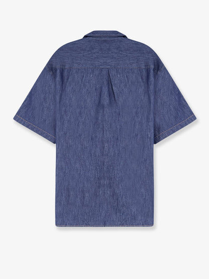 Loewe Blue denim shirt with embroidered Anagram logo - Denim Blue
