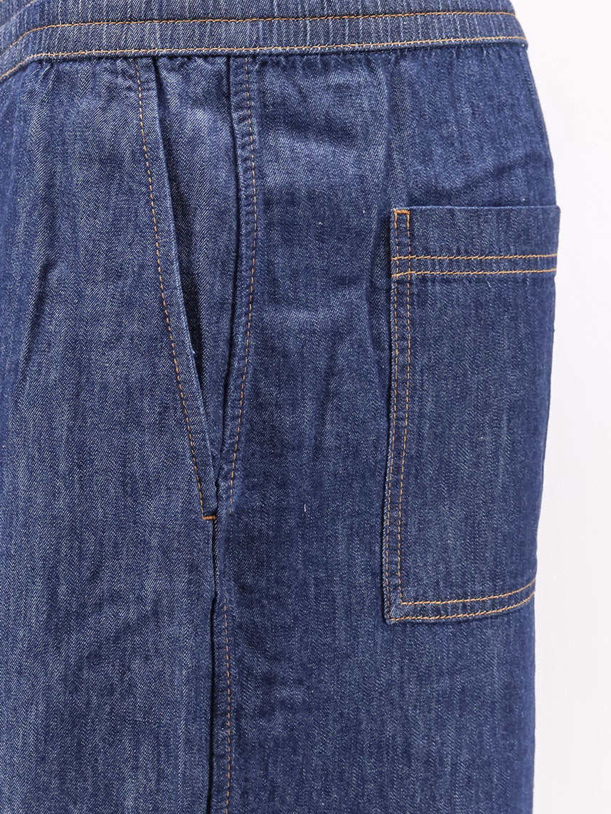 Loewe Cotton bermuda shorts with Anagram logo on the back - Denim Blue