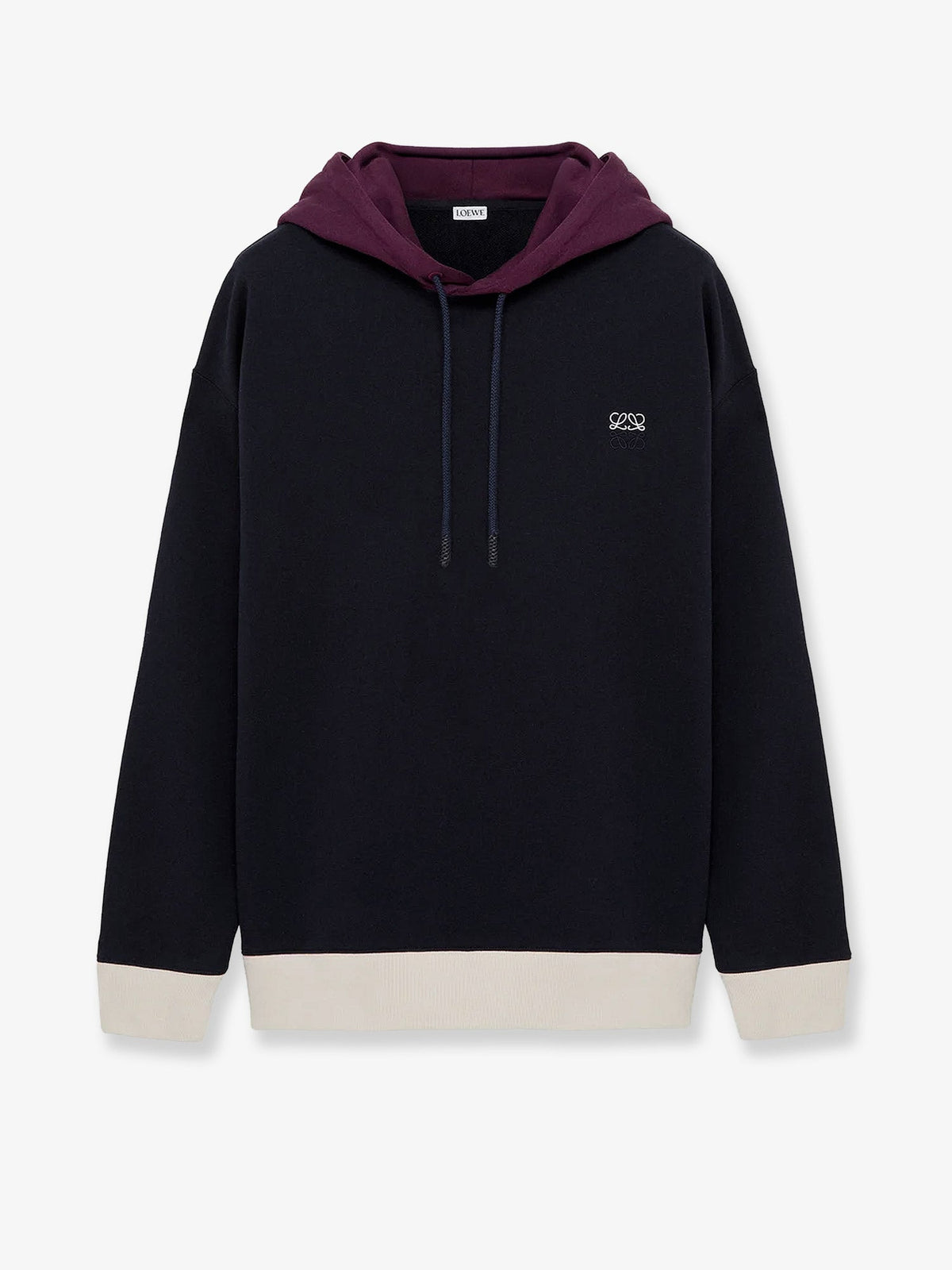 Loewe Cotton hoodie - Dark Blue/White