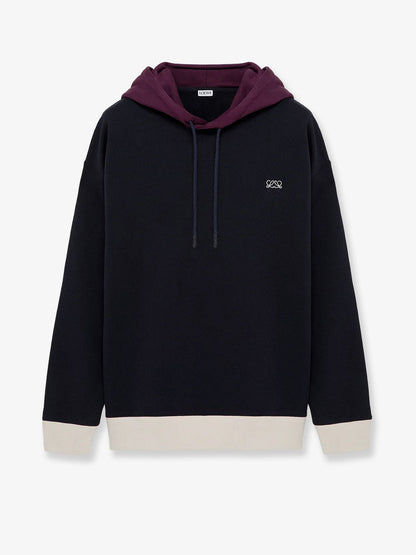 Loewe Cotton hoodie - Dark Blue/White