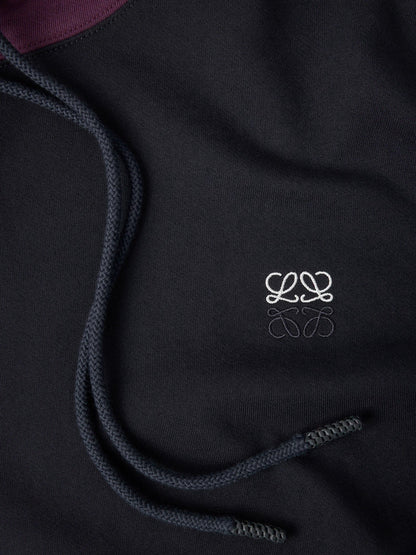 Loewe Cotton hoodie - Dark Blue/White