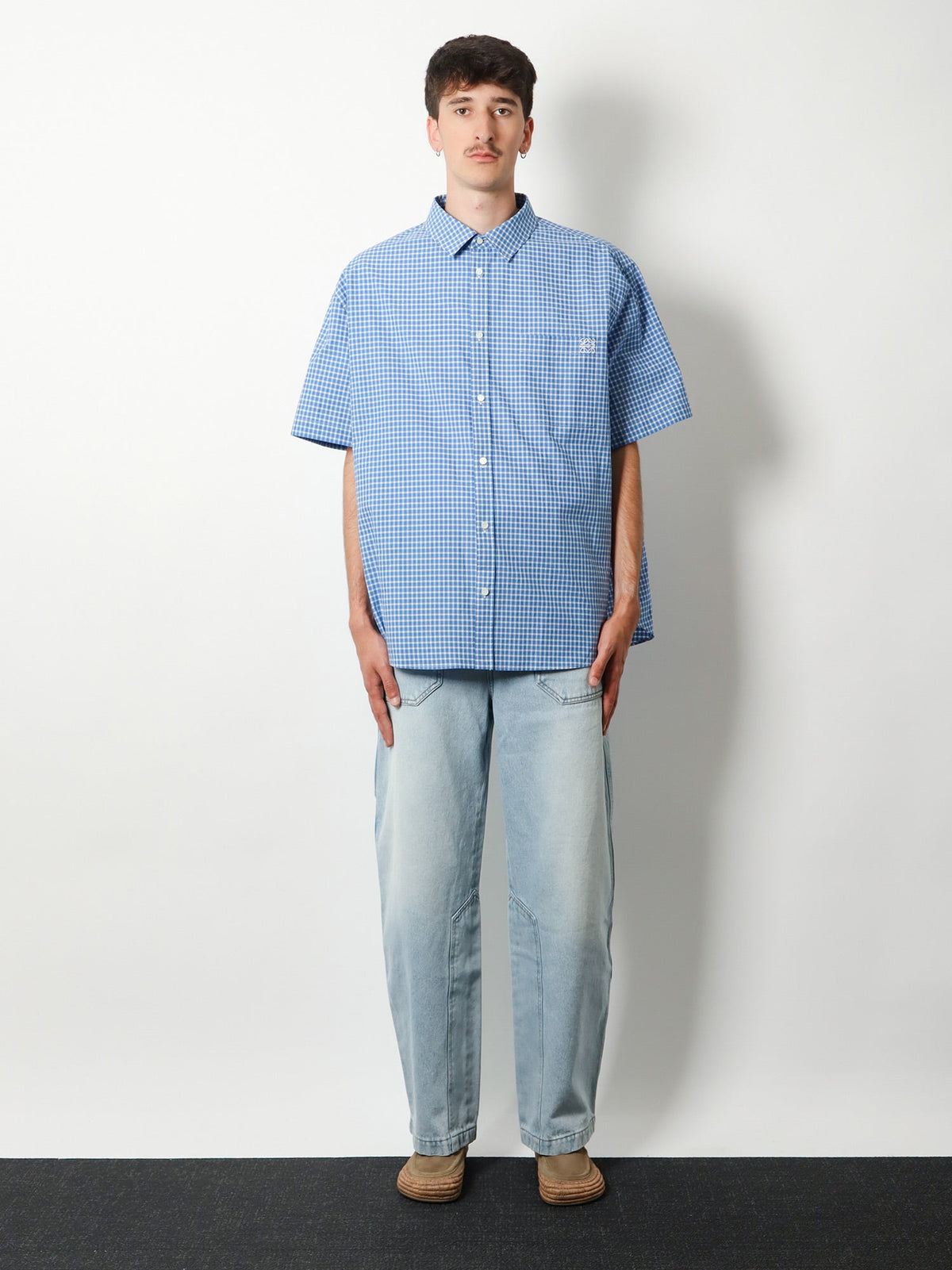 Loewe Paula's Ibiza madras cotton shirt - Bluewhite