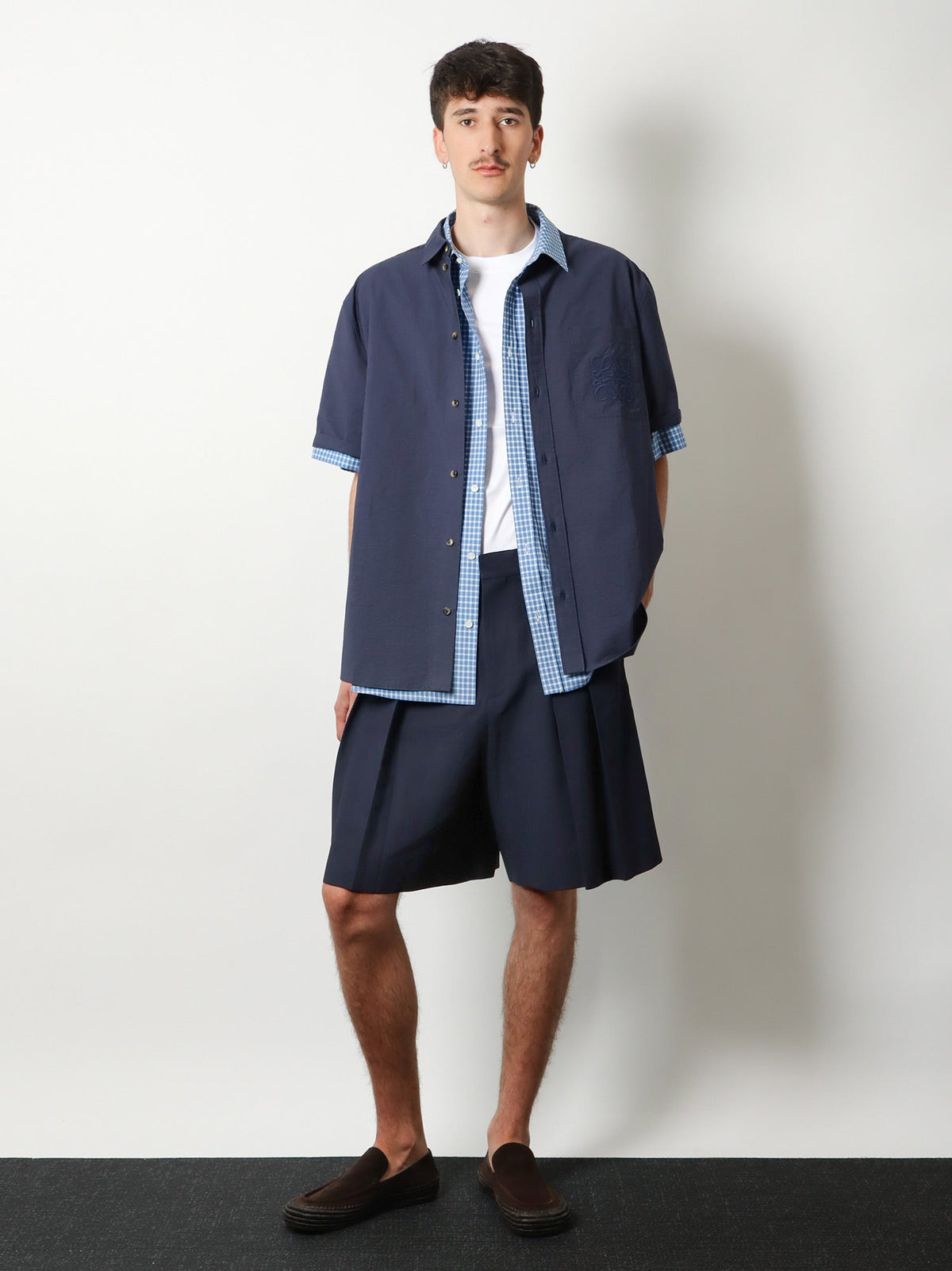 Loewe Paula's Ibiza linen and cotton bermuda shorts - Navyblack