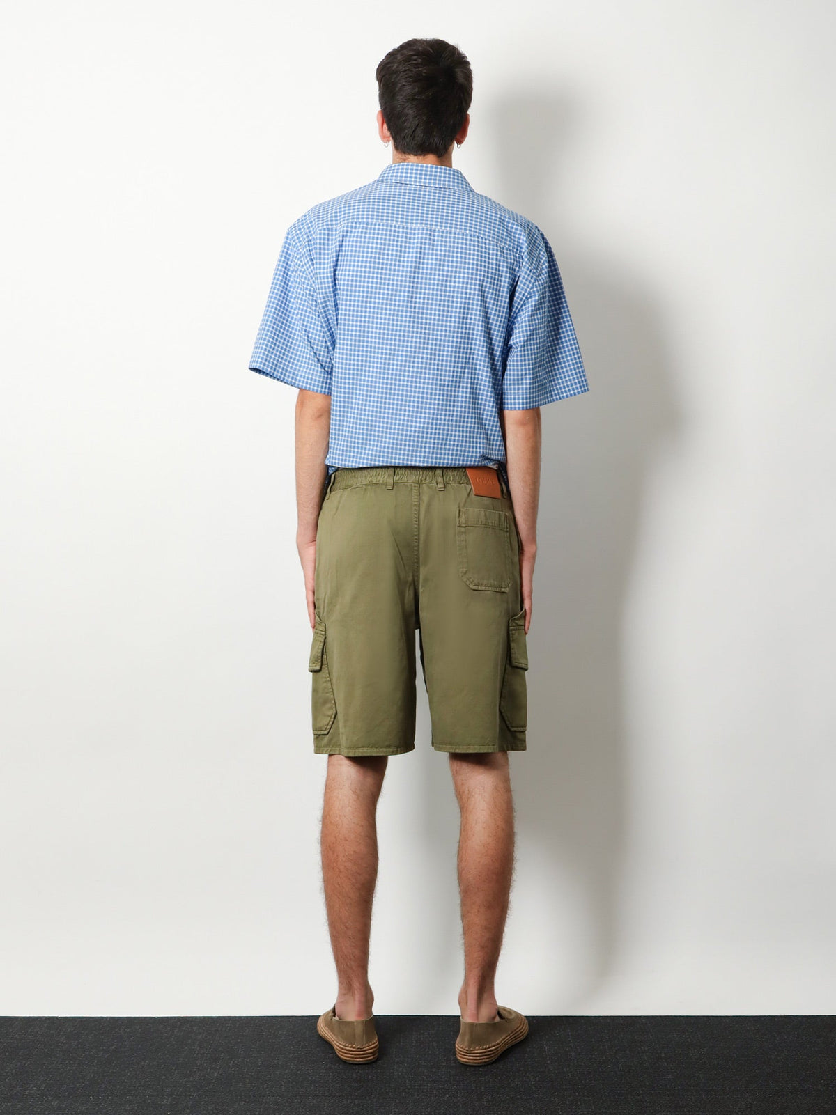 Loewe Paulas Ibiza Cotton Cargo Bermuda Shorts - Khaki Green