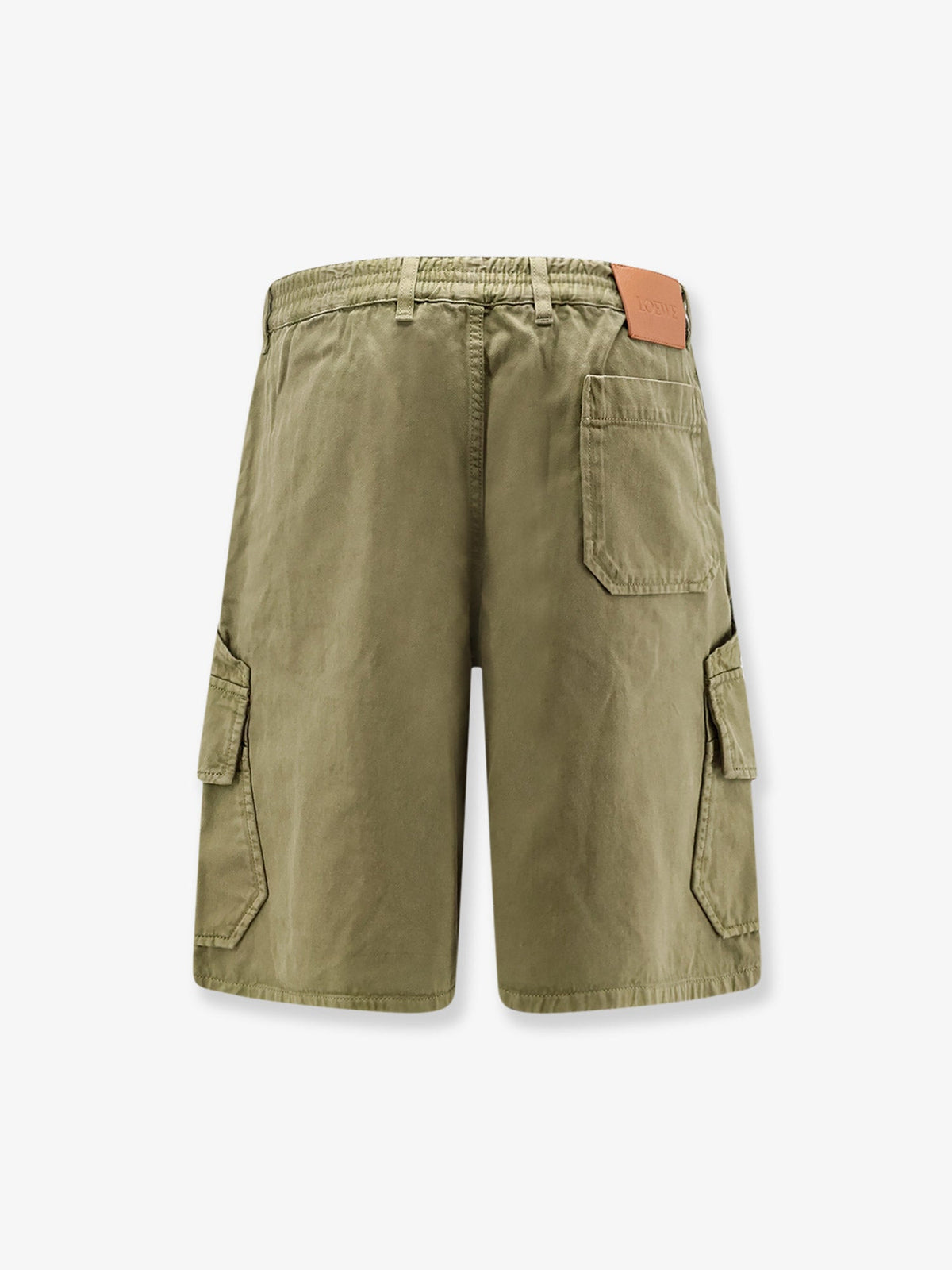 Loewe Paulas Ibiza Cotton Cargo Bermuda Shorts - Khaki Green