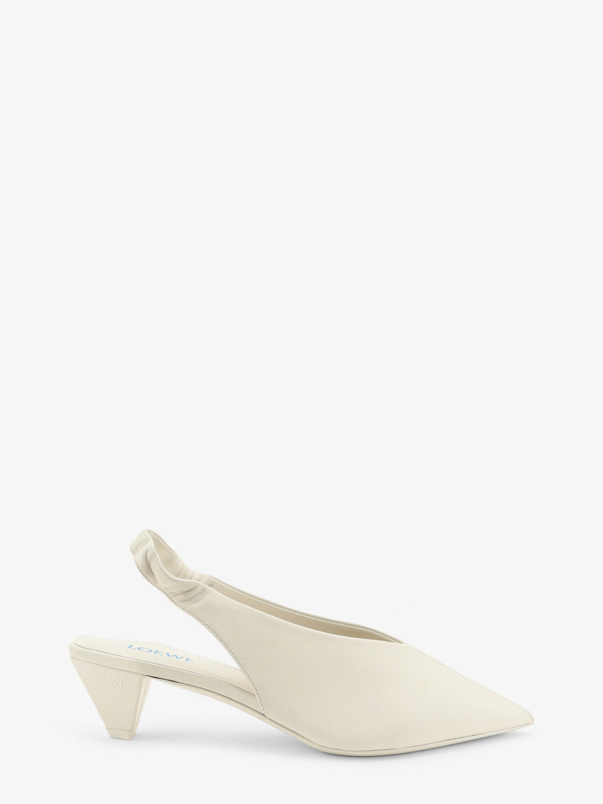 Loewe Origami Cubic leather slingback - White