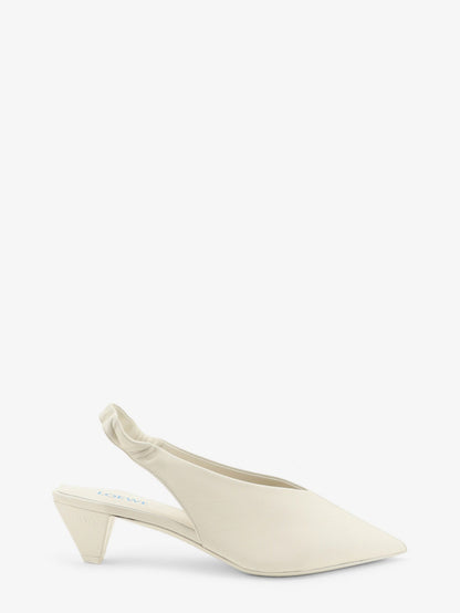 Loewe Origami Cubic leather slingback - White
