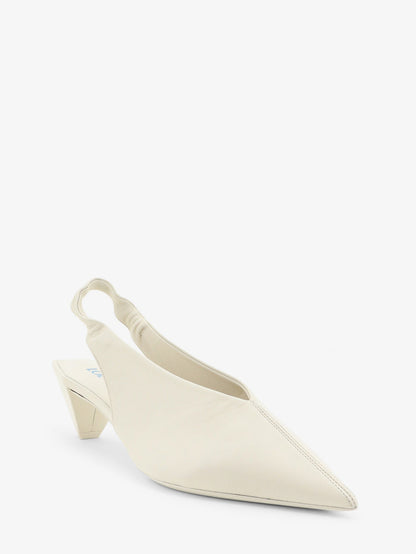 Loewe Origami Cubic leather slingback - White