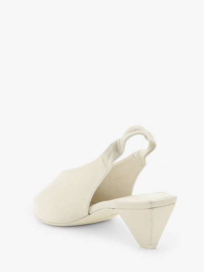 Loewe Origami Cubic leather slingback - White