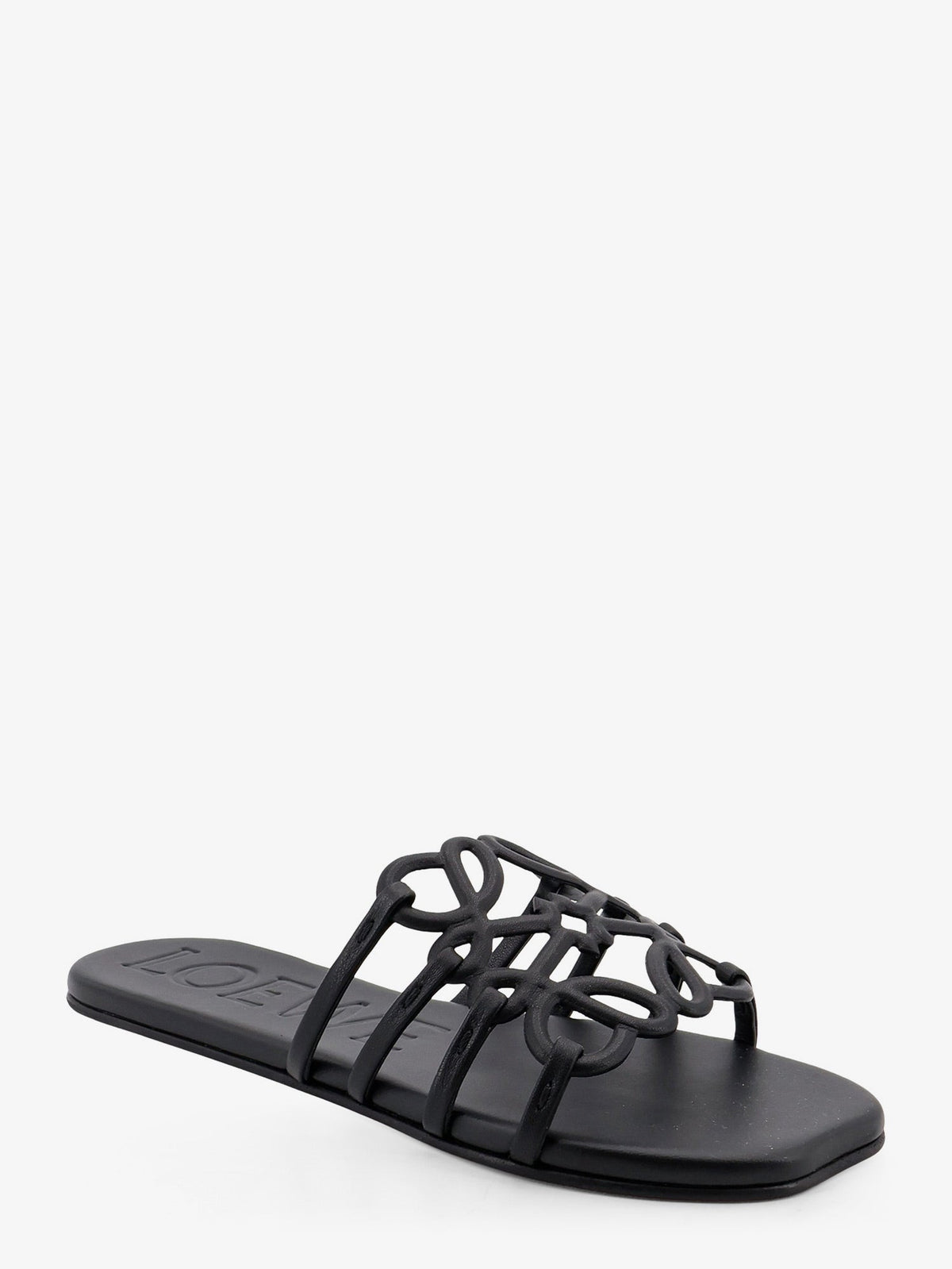 Loewe Paula's Ibiza-Aangram Petal leather sandals - Black