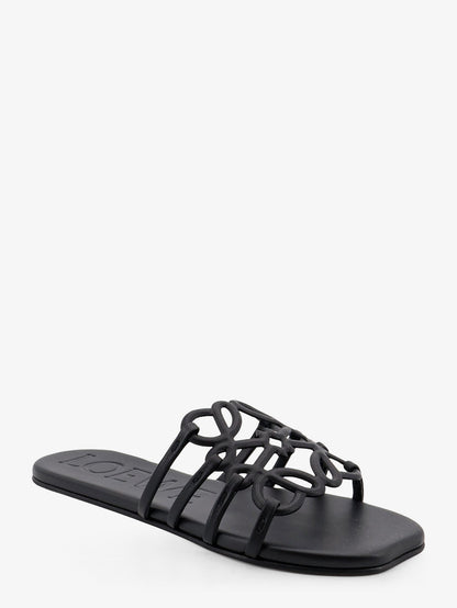 Loewe Paula's Ibiza-Aangram Petal leather sandals - Black