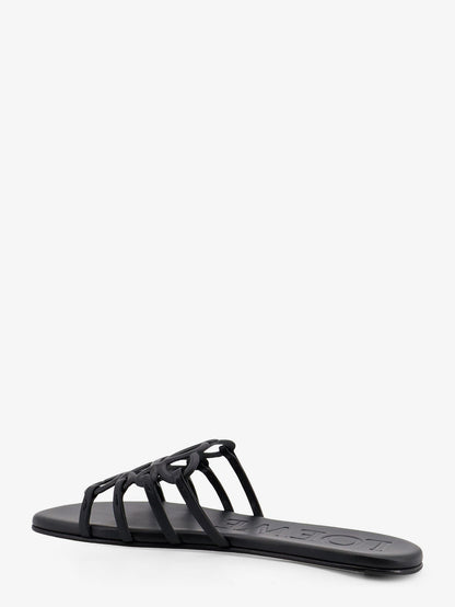 Loewe Paula's Ibiza-Aangram Petal leather sandals - Black