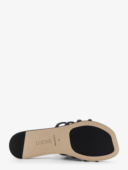 Loewe Paula's Ibiza-Aangram Petal leather sandals - Black