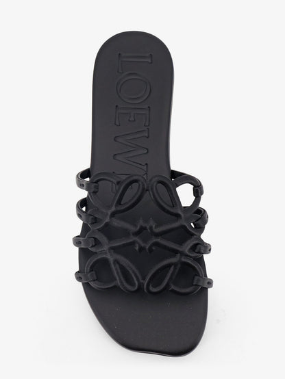 Loewe Paula's Ibiza-Aangram Petal leather sandals - Black