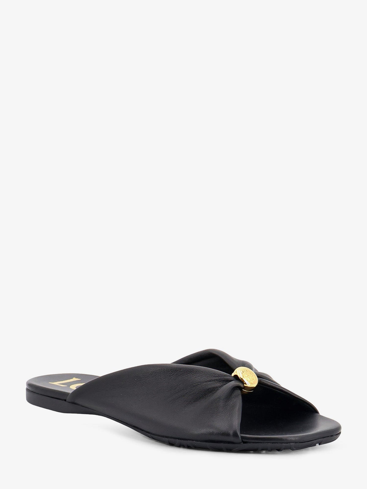 Loewe Paula's Ibiza -Pebble Soft Leather Sandals - Black