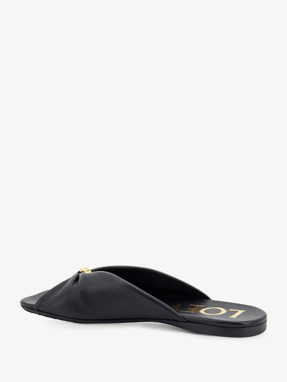 Loewe Paula's Ibiza -Pebble Soft Leather Sandals - Black