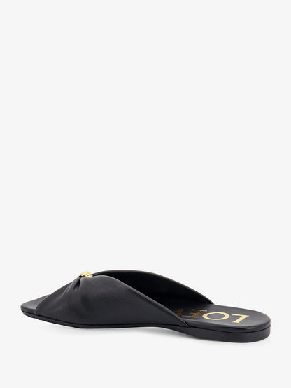 Loewe Paula's Ibiza -Pebble Soft Leather Sandals - Black