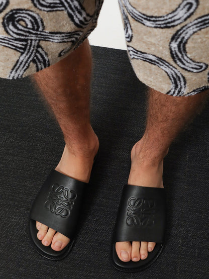 Loewe Paula's Ibiza - Flex Anagram leather sandals - Black