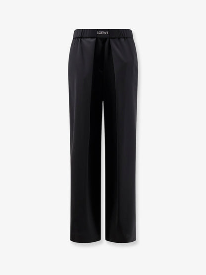 Loewe Wool trousers with Logo detail - Black