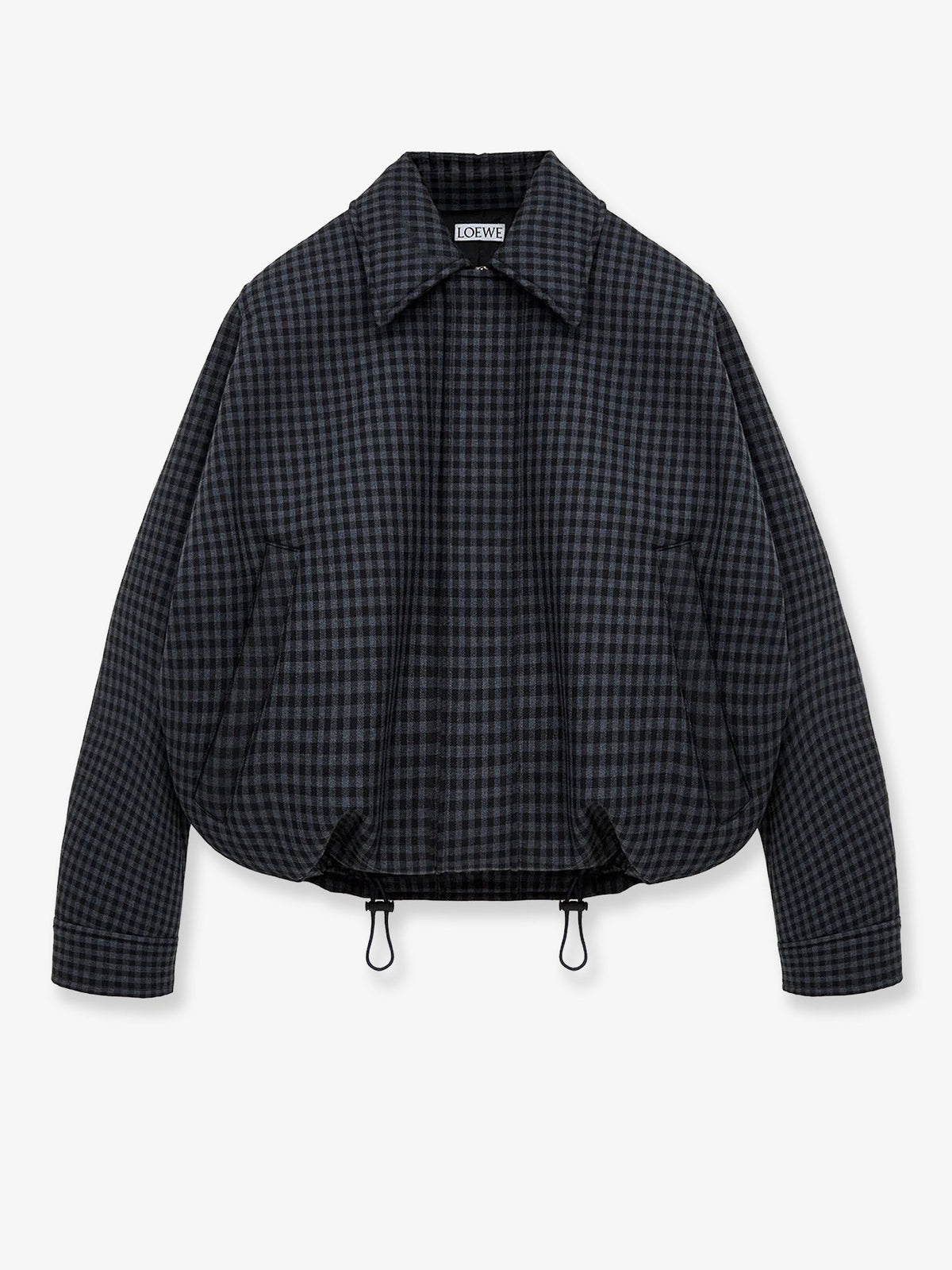 Loewe Lightweight wool jacket with a check pattern - Blublack