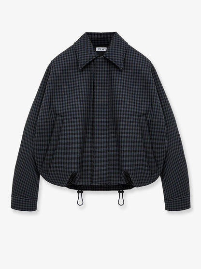 Loewe Lightweight wool jacket with a check pattern - Blublack