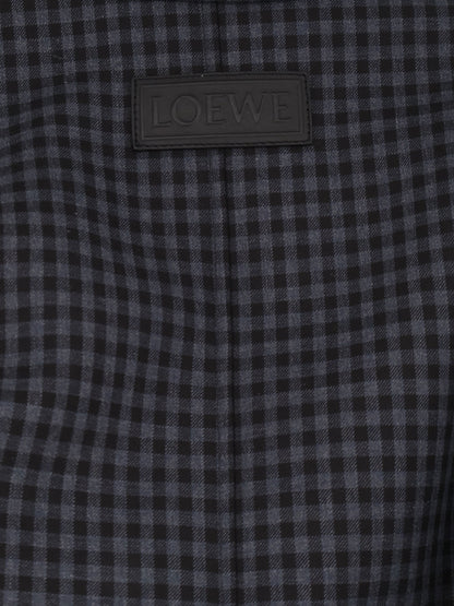 Loewe Lightweight wool jacket with a check pattern - Blublack