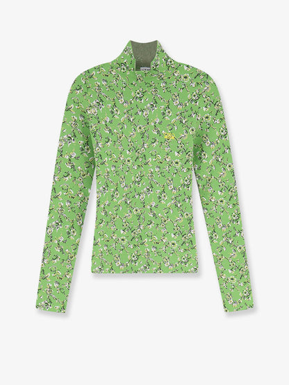 Loewe Viscose blend top with floral motif - Greenmulticolor
