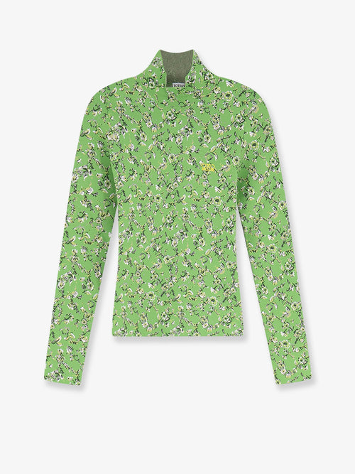 Loewe Viscose blend top with floral motif - Greenmulticolor