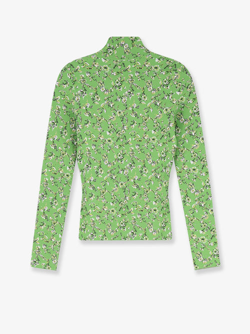 Loewe Viscose blend top with floral motif - Greenmulticolor