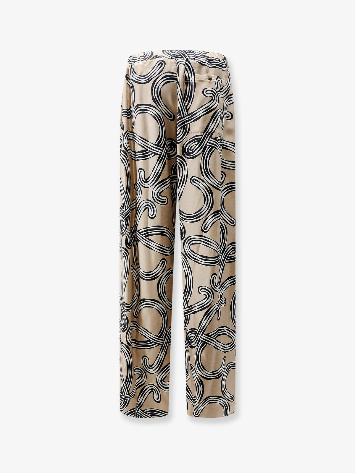 Loewe Paula's Ibiza - Printed silk trousers - Beigeblack