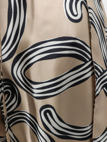 Loewe Paula's Ibiza - Printed silk trousers - Beigeblack