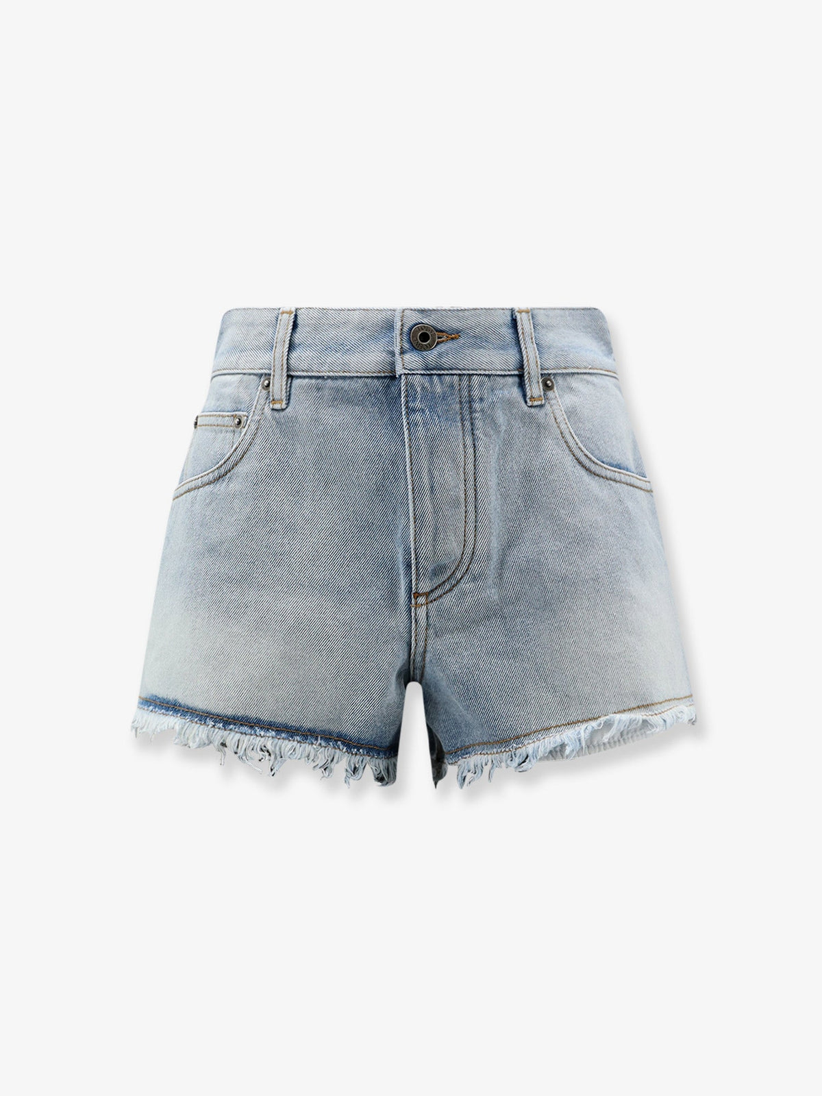 Loewe Paula's Ibiza-Blue denim bermuda shorts with frayed edges - Washed Blue