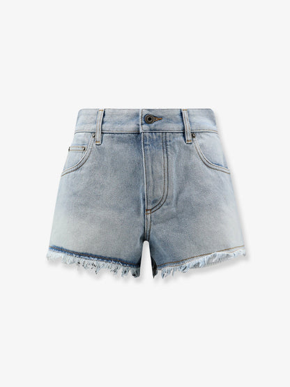 Loewe Paula's Ibiza-Blue denim bermuda shorts with frayed edges - Washed Blue