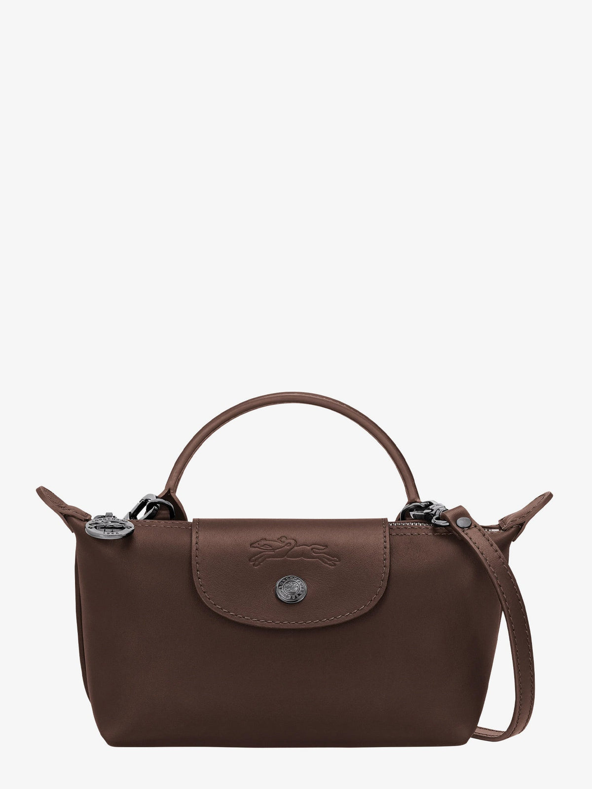 Longchamp Paris Le Pliage Xtra leather shoulder bag - Moka