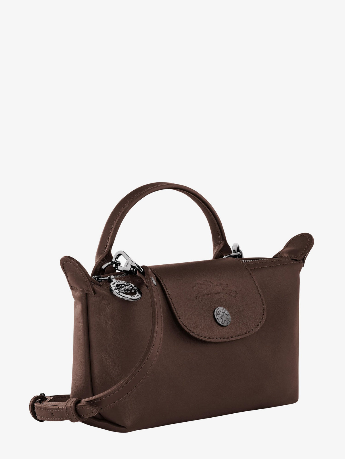 Longchamp Paris Le Pliage Xtra leather shoulder bag - Moka