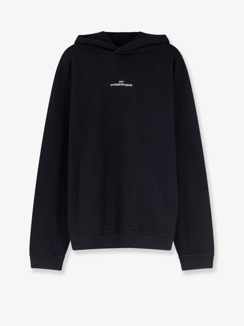 Maison Margiela Cotton sweatshirt with front embroidered logo - Black