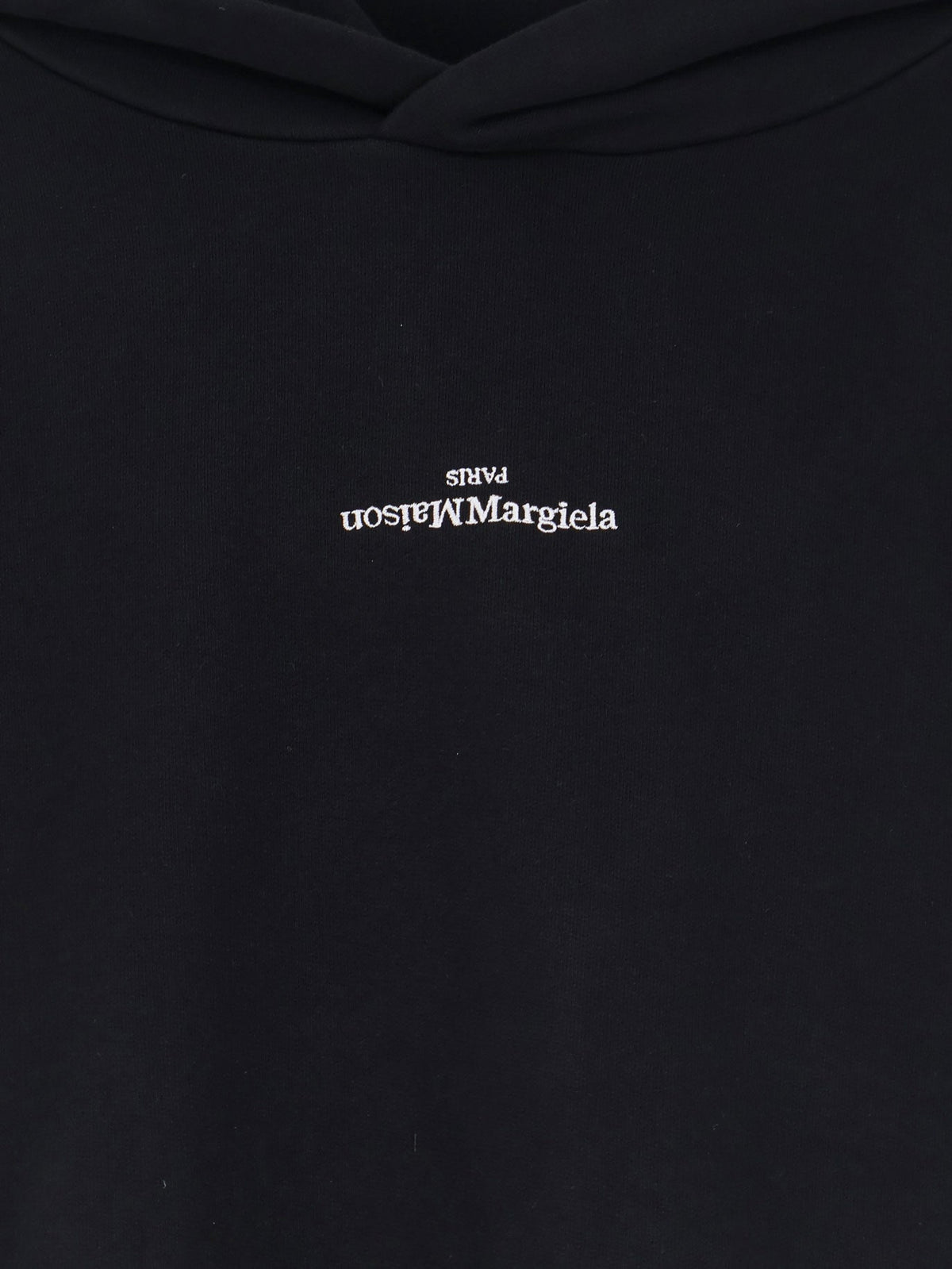 Maison Margiela Cotton sweatshirt with front embroidered logo - Black