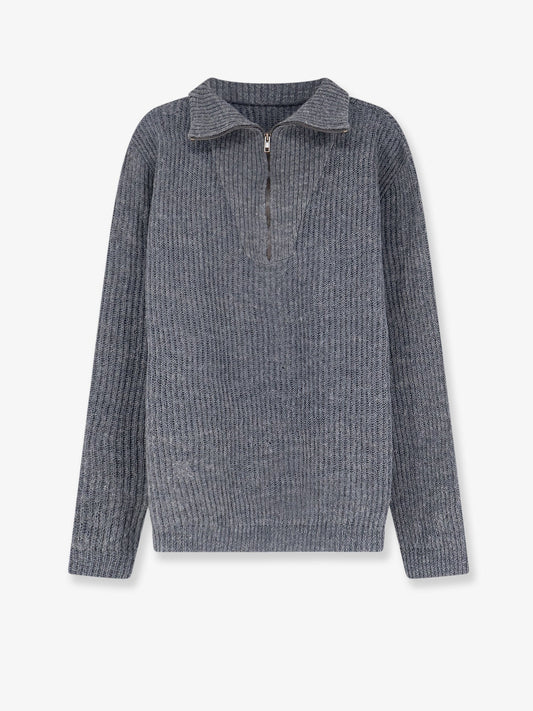 Maison Margiela Ribbed Linen And Wool Blend Sweater