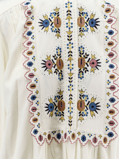 Marant Étoile Monique viscose blend shirt with embroidery - Ecru