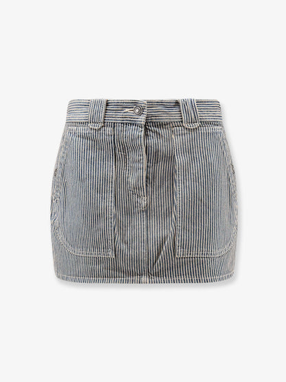 Marant Étoile Estera cotton skirt with striped pattern - Bluewhite