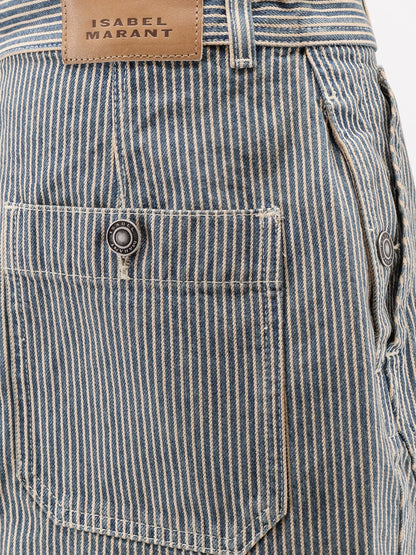 Marant Étoile Estera cotton skirt with striped pattern - Bluewhite