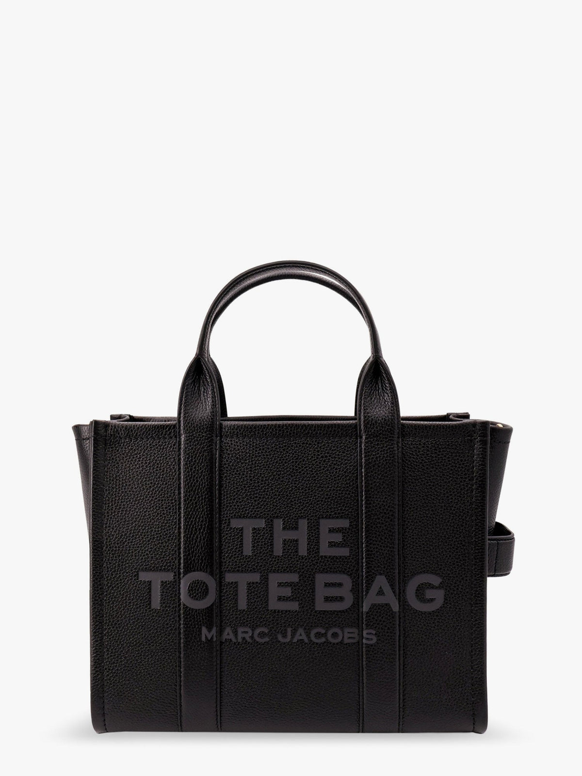 Marc Jacobs Leather shoulder bag with logo on the front - Black