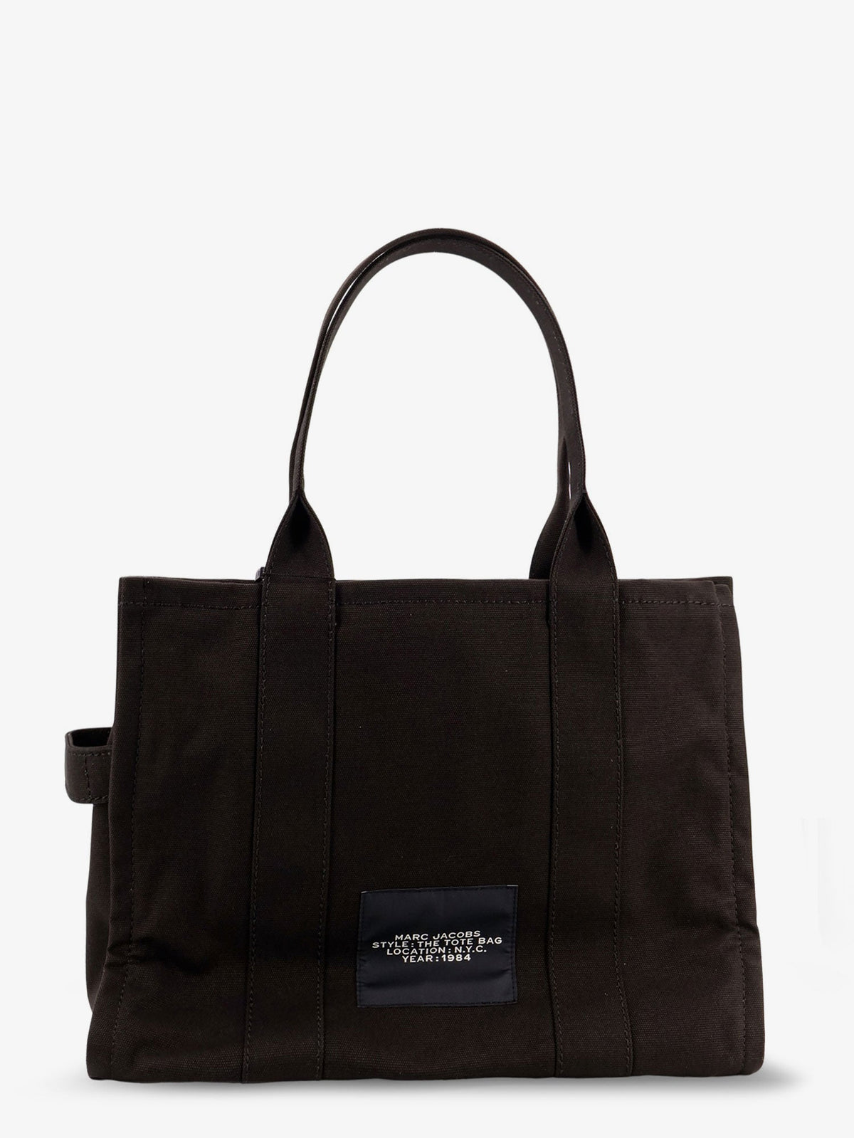 Marc Jacobs Canvas shopping bag with frontal logo - Black