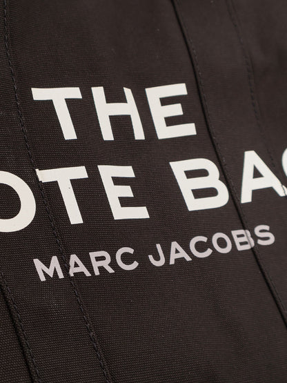Marc Jacobs Canvas shopping bag with frontal logo - Black
